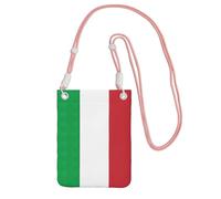 KLJnmbb Sac à bandoulière pour téléphone portable imprimé drapeau italie pour femme et homme, rose, Taille unique