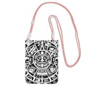 KLJnmbb Sac à bandoulière pour téléphone portable Motif calendrier maya Fin du monde Pour femme et homme Accessoire de voyage, rose, Taille unique