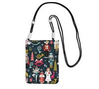 KLJnmbb Sac à bandoulière pour téléphone portable Motif Casse-noisette Ballet de Noël Accessoire de voyage, Noir , Taille unique