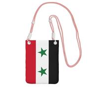 KLJnmbb Sac à bandoulière pour téléphone portable Motif drapeau de la République arabe syrienne Pour femme et homme Accessoire de voyage, rose, Taille unique