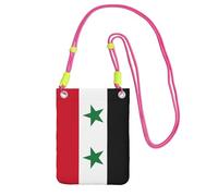 KLJnmbb Sac à bandoulière pour téléphone portable Motif drapeau de la République arabe syrienne Pour femme et homme Accessoire de voyage, Fuchsia, Taille unique