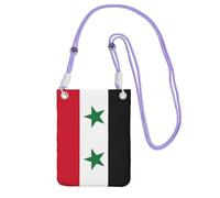 KLJnmbb Sac à bandoulière pour téléphone portable Motif drapeau de la République arabe syrienne Pour femme et homme Accessoire de voyage, violet, Taille unique