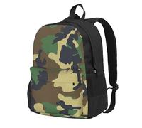 KLJnmbb Sac à dos de grande capacité avec imprimé camouflage militaire vert, léger, randonnée, aventures en plein air, trajets quotidiens