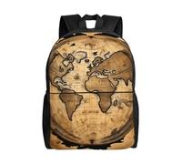 KLJnmbb Sac à dos imperméable et élégant pour voyage, randonnée, camping Motif carte du monde