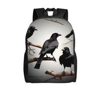 KLJnmbb Sac à dos imperméable et élégant pour voyage, randonnée, camping - Motif corbeau noir sur une branche - Pour homme et femme