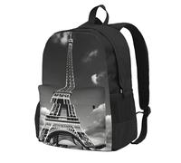 KLJnmbb Sac à dos léger de grande capacité avec imprimé Tour Eiffel et nuage de Paris pour randonnée, aventures en plein air, trajets quotidiens