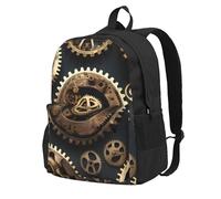 KLJnmbb Sac à dos léger de grande capacité imprimé engrenages steampunk pour randonnée, aventures en plein air, trajets quotidiens