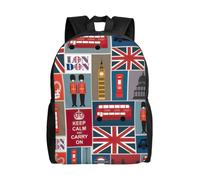 KLJnmbb Sac à dos léger et imperméable pour voyage, randonnée, camping, imprimé symboles de l'Angleterre pour homme et femme