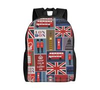 KLJnmbb Sac à dos léger et imperméable pour voyage, randonnée, camping, imprimé symboles de l'Angleterre pour homme et femme