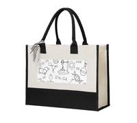 KLJnmbb Sac fourre-tout en toile avec impression chimie - Grande capacité - Respectueux de l'environnement - Pour voyage, bureau, week-end