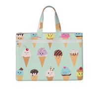 KLJnmbb Sac fourre-tout en toile avec imprimé cônes de crème glacée pour documents, fournitures de bureau, voyage, voyage