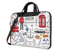 KLJnmbb Sac pour ordinateur portable avec imprimé « I Love London » - Élégant et protecteur - Polyvalent - Souple - Pour homme et femme, Noir , 15.6 inch