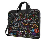 KLJnmbb Sac pratique pour ordinateur portable avec impression de formule mathématique, élégant et protecteur, sac souple polyvalent pour homme et femme, Noir , 15.6 inch