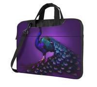 KLJnmbb Sac pratique pour ordinateur portable élégant et protecteur Motif paon Violet, Noir , 13 inch