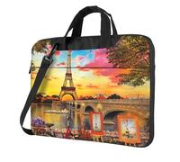 KLJnmbb Tour Eiffel Paris imprimé sac pratique élégant et protecteur pour ordinateur portable sac polyvalent souple pour femme homme, Noir , 13 inch