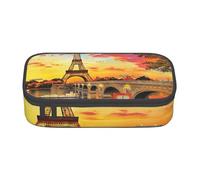 KLJnmbb Tour Eiffel Paris Imprimer Trousse à crayons de voyage 21,6 x 5,1 x 9,4 cm Sac de rangement fonctionnel pour fournitures de bureau