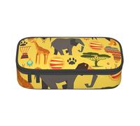 KLJnmbb Trousse à crayons de voyage motif éléphants d'Afrique 21 x 5 x 9,4 cm Sac de rangement fonctionnel pour fournitures de bureau