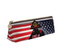 KLJnmbb Trousse à crayons élégante avec fermeture éclair et motif drapeau des États-Unis Rouge à rayures