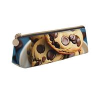 KLJnmbb Trousse à crayons élégante avec fermeture éclair pour outils d'écriture Motif cookies et pépites de chocolat