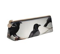 KLJnmbb Trousse à crayons élégante avec motif corbeau noir sur une branche - Grande capacité - Triangle - Fermeture éclair - Pour outils d'écriture
