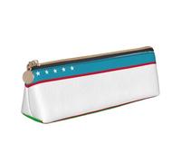 KLJnmbb Trousse à crayons élégante avec motif drapeau de la République d'Ouzbékistan Grande capacité Triangle avec fermeture éclair pour outils d'écriture