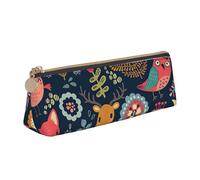 KLJnmbb Trousse à crayons élégante avec motif hibou, lapin, oiseau, renard, grande capacité, triangulaire, avec fermeture éclair pour outils d'écriture