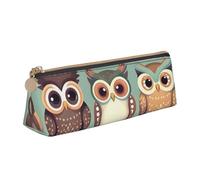 KLJnmbb Trousse à crayons élégante avec motif hiboux de dessin animé - Grande capacité - Avec fermeture éclair - Pour outils d'écriture