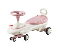 KLJUddGY Balançoire électrique 6V, Voiture à Bascule, Musique, lumières de vélo, Voiture à poussée, Scooter for Enfants avec pédale Flexible(Roze,Electric Type)
