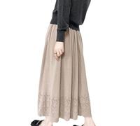 KLJUddGY Jupe Longue tricotée pour Femmes, Ample, Ligne a, Jupe Longue en Laine filante, Taille Haute, Ligne A, Hiver