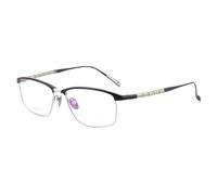 KLJUddGY Lunette Homme Montures de Lunettes carrées Monture de Lunettes en Titane Montures de Lunettes pour Hommes Demi-Montures lentille Transparente Montures de Lunettes pour Femmes Simplicité