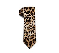 Kljzzr Cravates de fantaisie pour hommes Cravate drôle en polyester textile Cravates douces pour mariages, fêtes, Saint-Valentin, imprimé léopard, taille unique