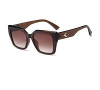 KLKLKTT Lunettes de soleil carrées rétro pour hommes et femmes, monture épaisse classique, style rectangulaire tendance avec emblème en métal en forme de diamant, confort optimal, C3