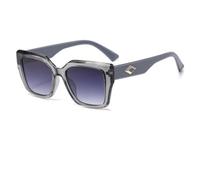 KLKLKTT Lunettes de soleil carrées rétro pour hommes et femmes, monture épaisse classique, style rectangulaire tendance avec emblème en métal en forme de diamant, confort optimal, C4