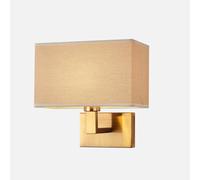 KlkrzJwy Applique Murale de Chevet d'intérieur, Lampes de Lecture, Applique Murale en Or brossé, Abat-Jour en Tissu Moderne, Appliques murales câblées, luminaires muraux, Base E27 pour Salon