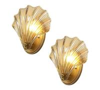 KlkrzJwy Applique Murale en Cristal Vintage éclairage Style américain Coquille Moderne Applique Murale Lampes pour Salle de Bain Chevet Porche Salon décor, Douille d'ampoule E14