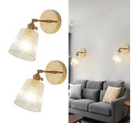 KlkrzJwy Applique Murale en Verre Vintage Angle Réglable Appliques Murales Finition en Laiton Applique Murale E27 Applique Murale pour Salon Chambre Bureau Cuisine Loft Bar