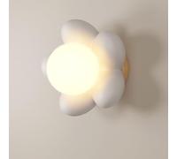 KlkrzJwy Applique Murale Moderne Simple avec Abat-Jour en Forme de Fleur, Applique Murale en Bois, Lampe de Lecture Murale de Chevet E27 Edison, luminaires d'intérieur pour Salon, Restaurant, loft