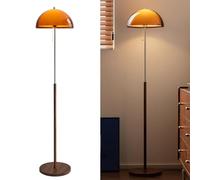 KlkrzJwy Lampadaire Champignon 153 CM Orange, Style Milieu Du Siècle, En Bois, Avec Ampoule LED E27 À Intensité Variable, Idéal Pour Le Salon Et La Chambre (Ampoule Réglable 3 Couleurs Incluse).