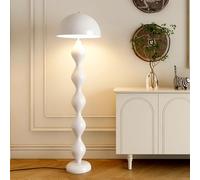 KlkrzJwy Lampadaire Champignon Moderne De 150 Cm, Ampoule LED E27 À Intensité Variable, Corps Ondulé En Fer, Idéal Pour Le Salon, La Chambre, Le Bureau Ou La Salle À Manger.