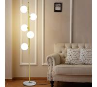 KlkrzJwy Lampadaire Mid Century 5 Lumières 66,9" Globe En Verre Lampadaire Lampe Haute En Verre Dépoli Avec Base En Marbre E26 Dimmable Lampe Sur Pied Pour Salon Bureau Chambre Canapé Coin