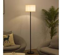 KlkrzJwy Lampadaire Minimaliste En Lin De 66,9 Pouces, Lampadaire Rond En Tissu Noir Avec Corps En Fer À Intensité Variable E27, Grande Lumière Pour Salon, Chambre, Salle De Lecture, Bureau