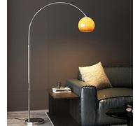 KlkrzJwy Lampadaire Minimaliste En Verre Avec Globe En Arc, Réglable En Hauteur, Lampe Haute Argentée Avec Interrupteur, Intensité Variable E26, Lampe Sur Pied Pour Salon, Chambre À Coucher