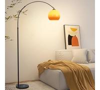 KlkrzJwy Lampadaire Moderne En Verre Globe Lampadaire À Arc En Fer Réglable En Hauteur Lampe Haute À Base De Marbre Avec Interrupteur À Pied E26 Dimmable Lampe Sur Pied Pour Bureau Salon Espace Canapé