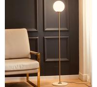 KlkrzJwy Lampadaire Nordique En Verre Globe 59,1" Lampadaire En Fer Doré Lampe Haute En Marbre Avec E26 Dimmable Verre Dépoli Lampe Sur Pied Pour Salon Chambre Bureau Canapé Coin