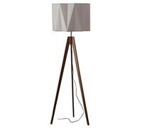 KlkrzJwy Lampadaire Trépied Moderne En Bois 55,1" Lampadaire En Lin Tissu Plissé Lampe Sur Pied Avec E27 Dimmable Noyer Grand Luminaire Pour Salon Chambre Bureau Salle À Manger