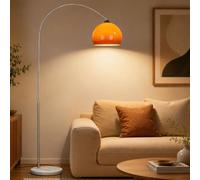 KlkrzJwy Lampe Sur Pied Orange Arc, Marbre Naturel, Mid-Century Modern