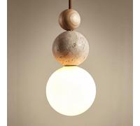 KlkrzJwy Lampes suspendues Nordiques en travertin Jaune Lampe Suspendue en Verre Wabi-sabi Mini éclairage Suspendu LED 3000K Lustre Luminaires Suspendus réglables pour Table, Salon, Chambre à Coucher