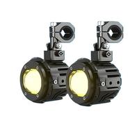 KLKWSFGFZK Phare Avant LED F20P Pour Moto Antivol Antibrouillard Interrupteur Filaire Éclairage Auxiliaire De Conduite Optique De Moto Ronde(Yellow White)