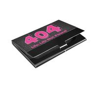 KLL 404 Error Life Not Found Porte-cartes de visite fin en cuir et acier inoxydable pour voyage, maison ou bureau