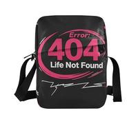 KLL 404 Error Life Not Found Rock Style mignon sac à bandoulière en cuir végétalien vert pour femme Sac à main décontracté pour voyage